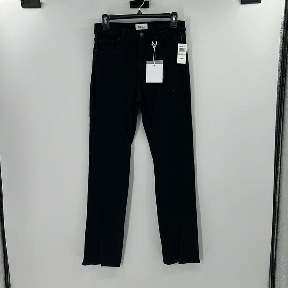 Pistola Women's Teagan High Rise Vented Straight Jeans - Dark Vinyl - 27 - NWT